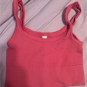 Stylish Ribbed Pink Crop Top